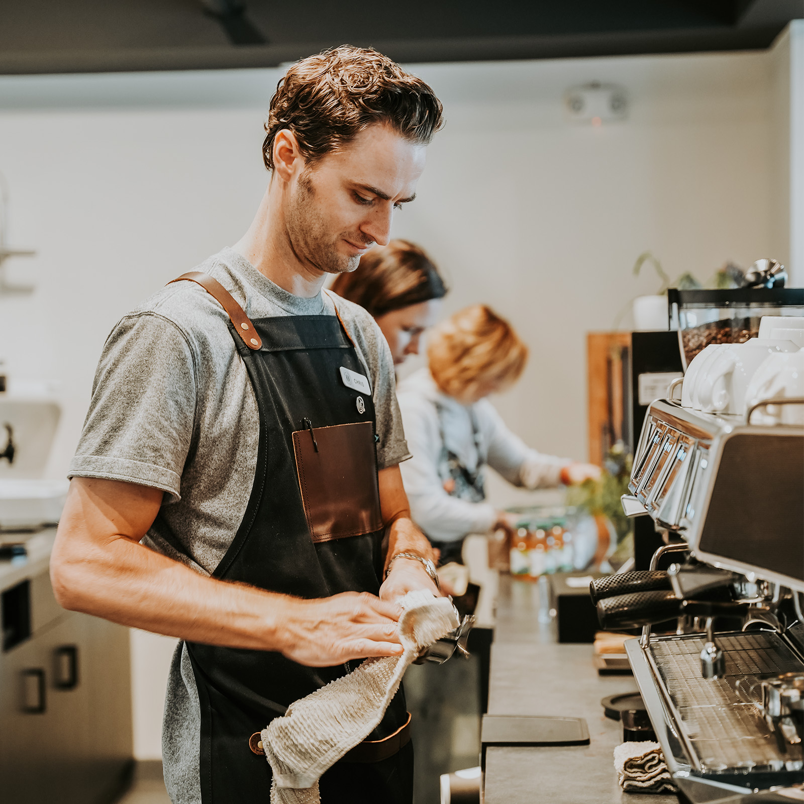 Making of cafe latte art